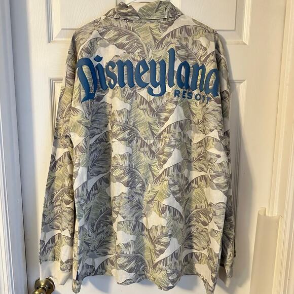 Disneyland Spirit Jersey Linen Button Shacket Shirt Jacket Men XXL Tropical Palm - Picture 1 of 7